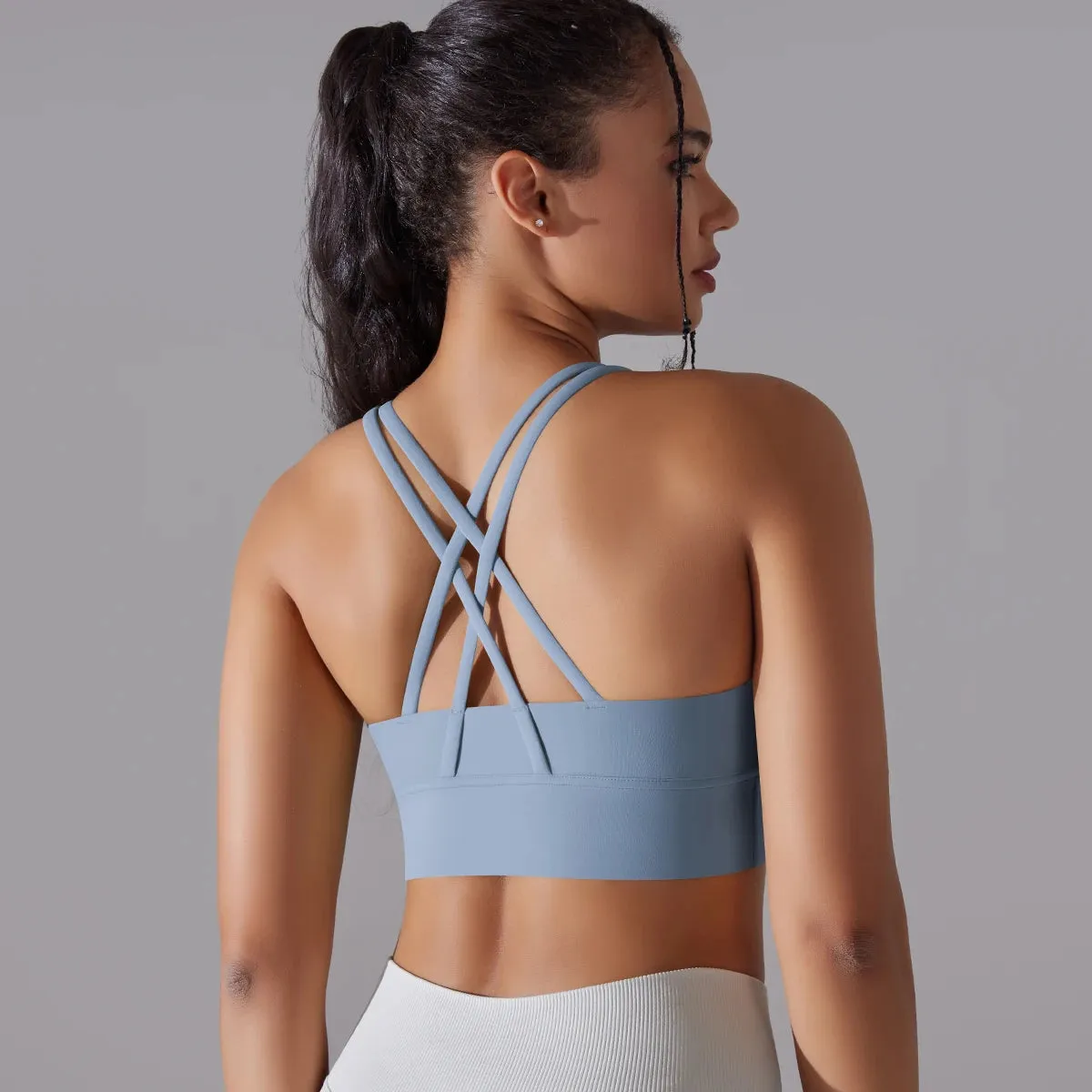 Women’s Yoga Bra Tank Top – Naked Feel Sport Bra Gym Vest Camisole for Fitness & Workout