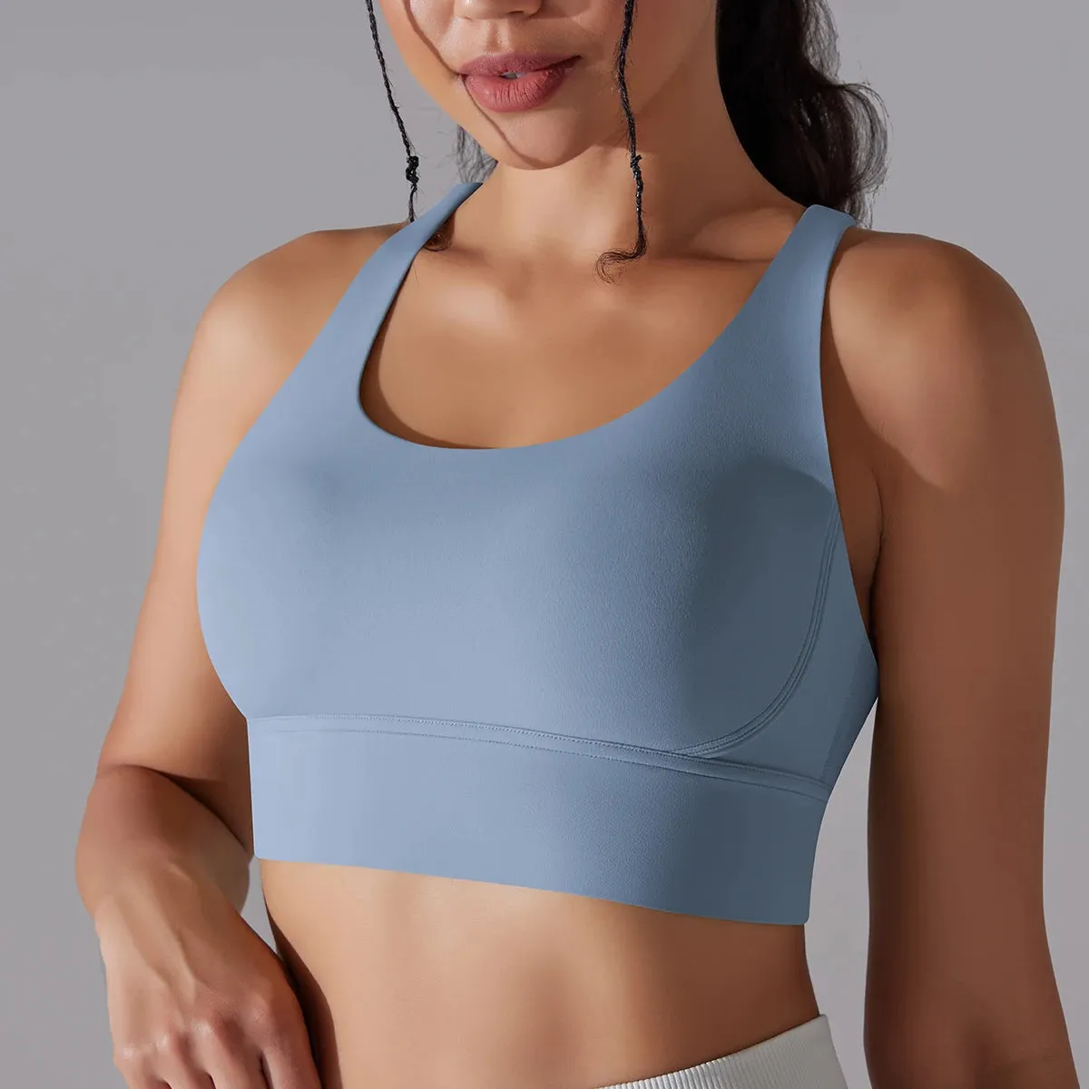 Women’s Yoga Bra Tank Top – Naked Feel Sport Bra Gym Vest Camisole for Fitness & Workout