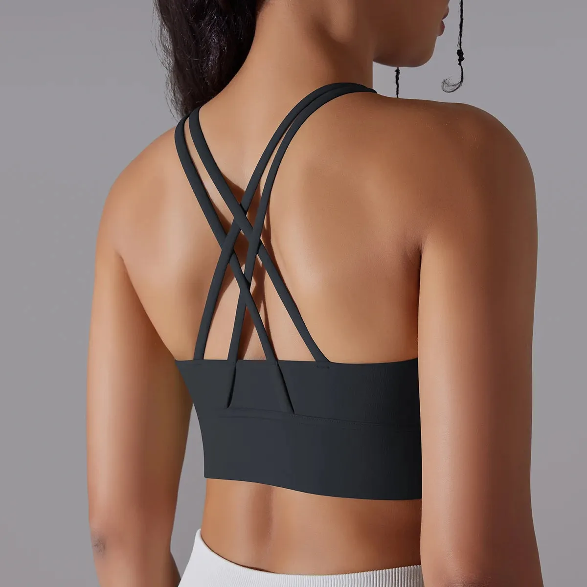 Women’s Yoga Bra Tank Top – Naked Feel Sport Bra Gym Vest Camisole for Fitness & Workout