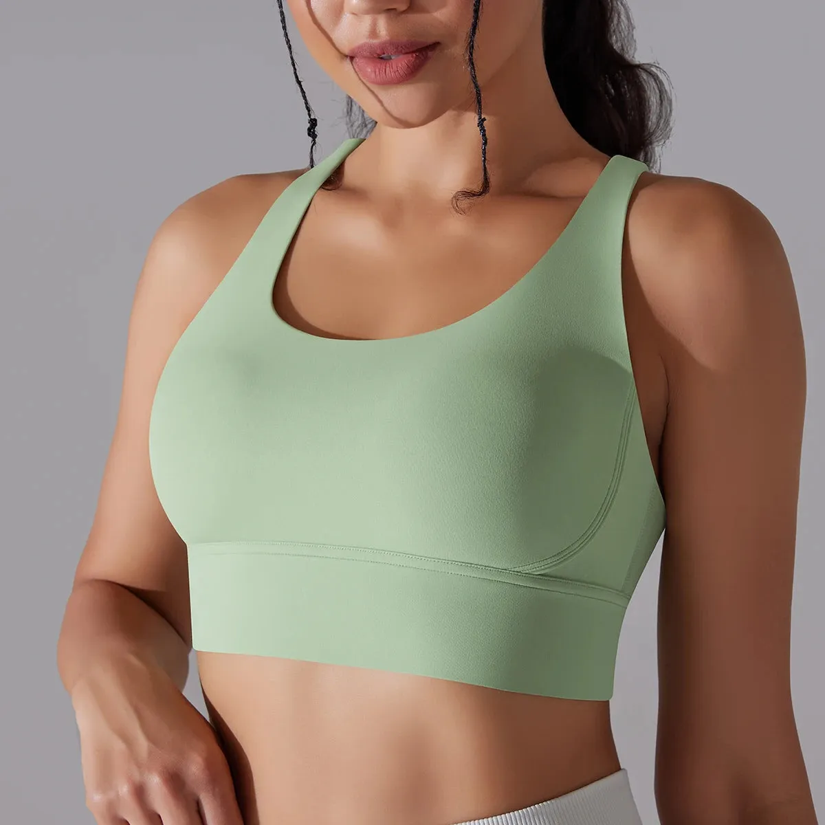 Women’s Yoga Bra Tank Top – Naked Feel Sport Bra Gym Vest Camisole for Fitness & Workout