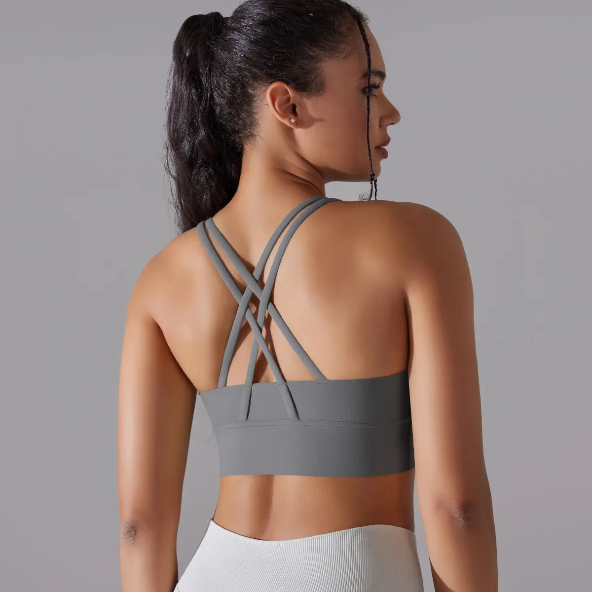 Women’s Yoga Bra Tank Top – Naked Feel Sport Bra Gym Vest Camisole for Fitness & Workout
