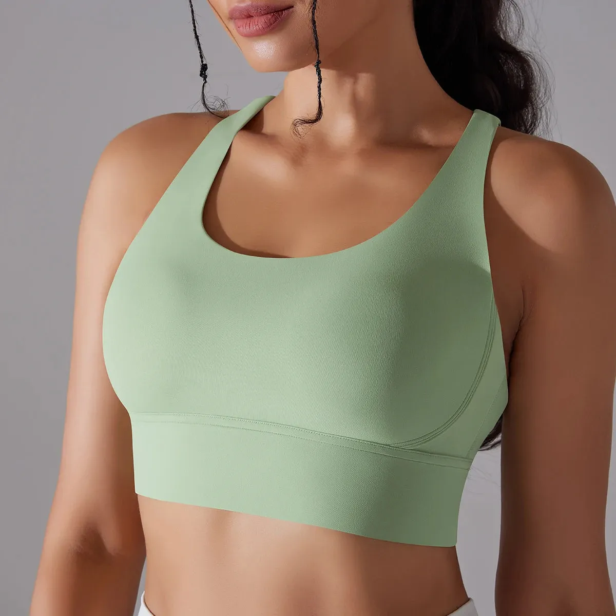 Women’s Yoga Bra Tank Top – Naked Feel Sport Bra Gym Vest Camisole for Fitness & Workout