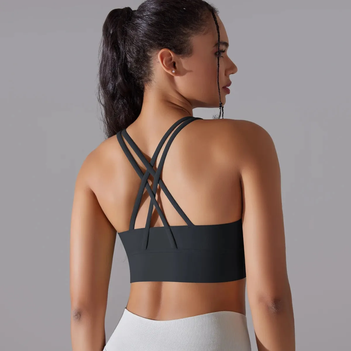 Women’s Yoga Bra Tank Top – Naked Feel Sport Bra Gym Vest Camisole for Fitness & Workout