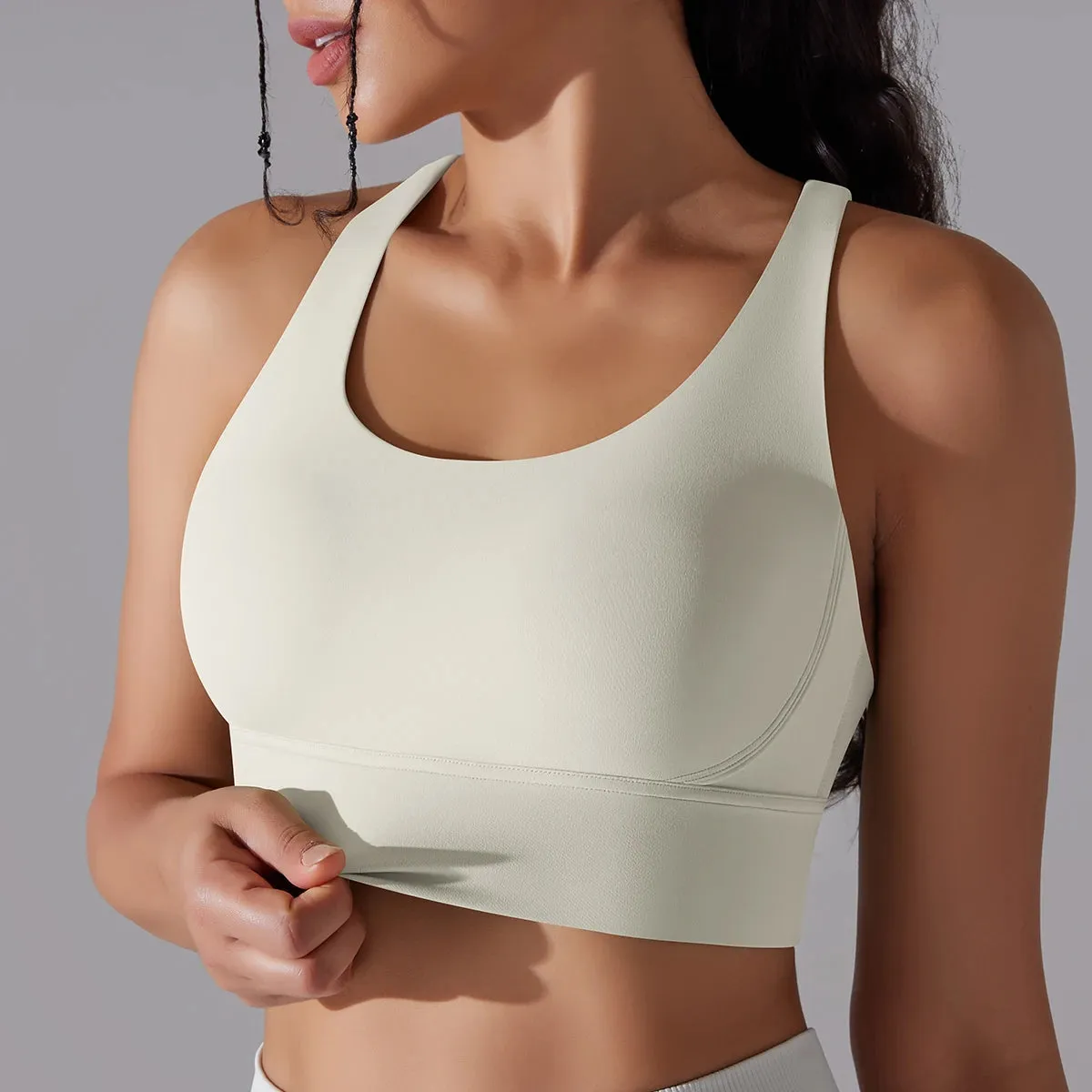 Women’s Yoga Bra Tank Top – Naked Feel Sport Bra Gym Vest Camisole for Fitness & Workout