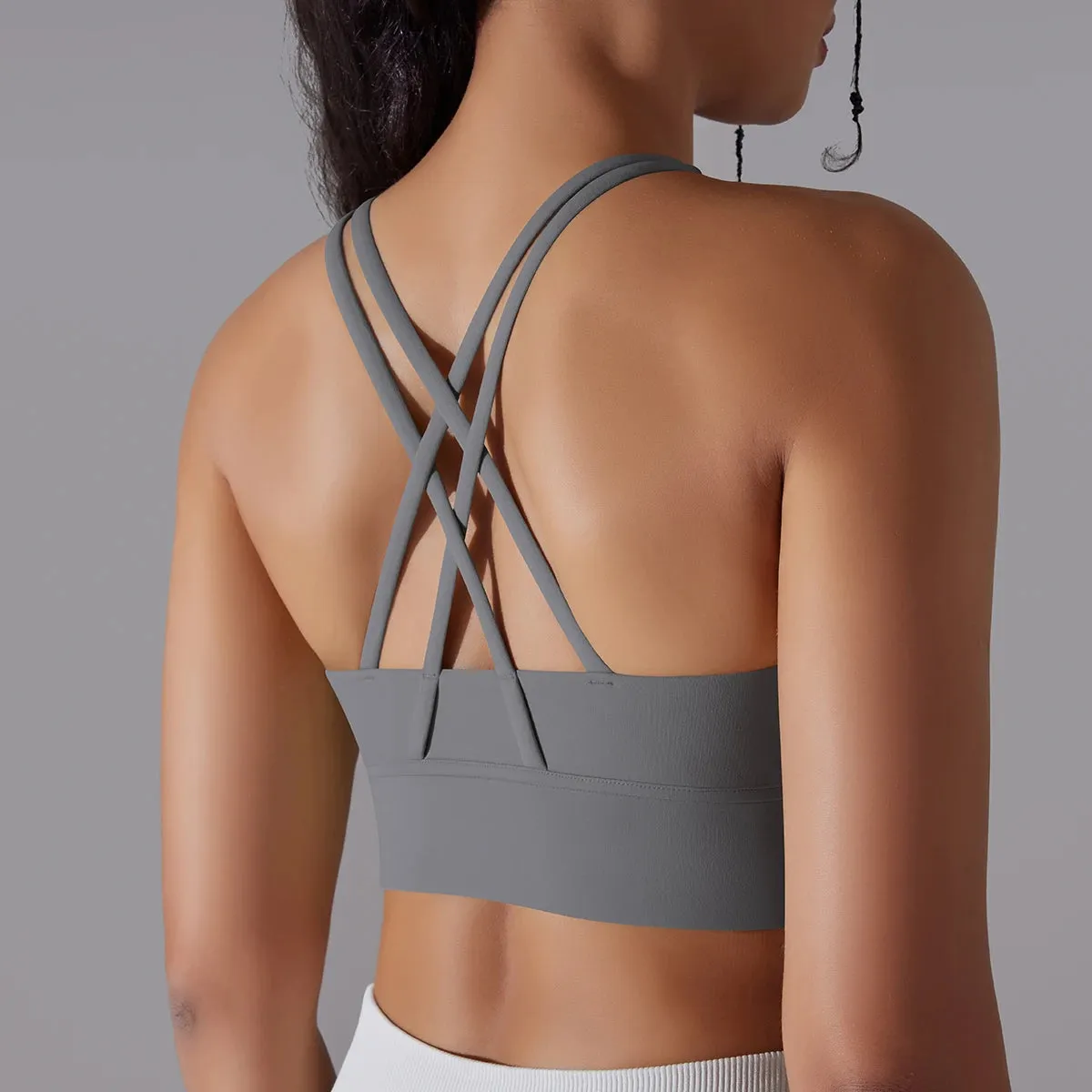 Women’s Yoga Bra Tank Top – Naked Feel Sport Bra Gym Vest Camisole for Fitness & Workout