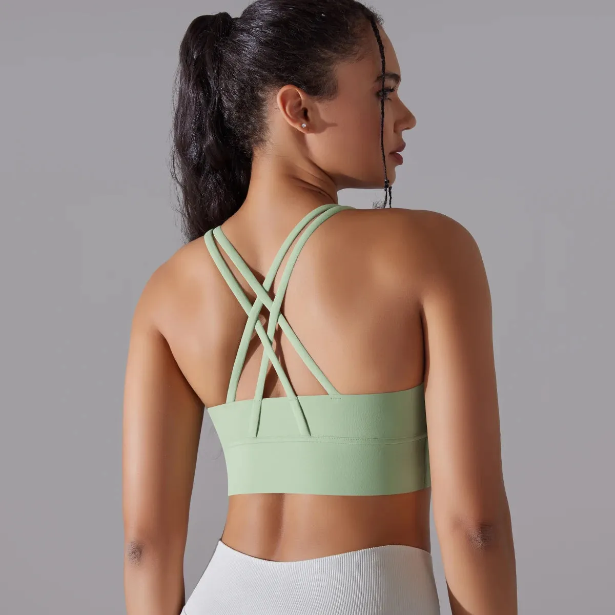 Women’s Yoga Bra Tank Top – Naked Feel Sport Bra Gym Vest Camisole for Fitness & Workout