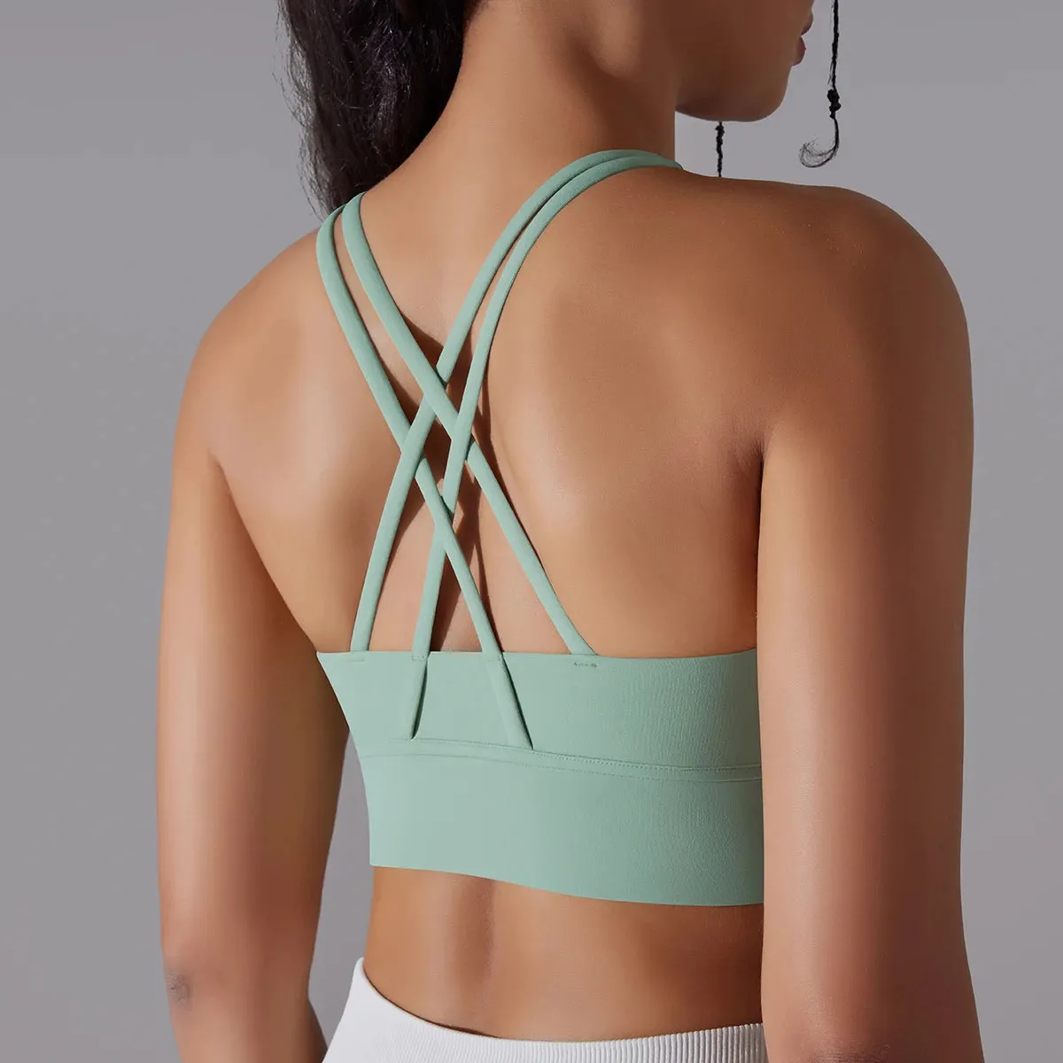 Women’s Yoga Bra Tank Top – Naked Feel Sport Bra Gym Vest Camisole for Fitness & Workout