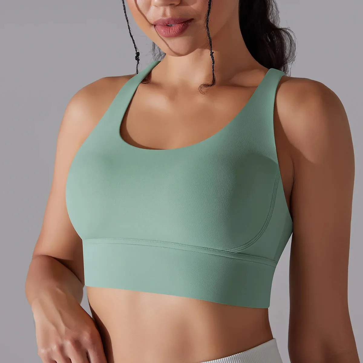 Women’s Yoga Bra Tank Top – Naked Feel Sport Bra Gym Vest Camisole for Fitness & Workout