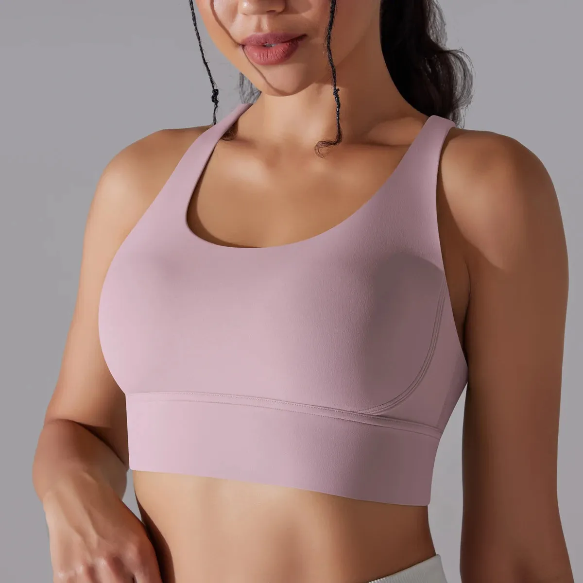 Women’s Yoga Bra Tank Top – Naked Feel Sport Bra Gym Vest Camisole for Fitness & Workout