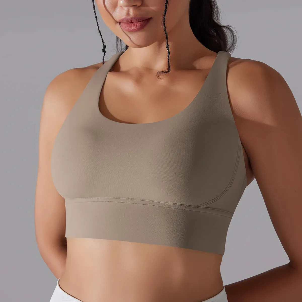 Women’s Yoga Bra Tank Top – Naked Feel Sport Bra Gym Vest Camisole for Fitness & Workout