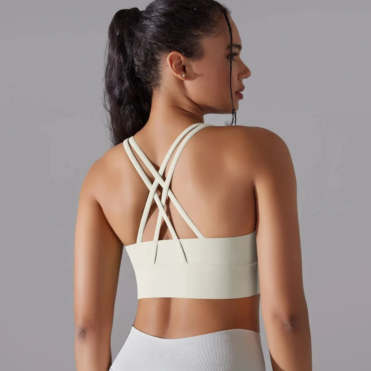 Women’s Yoga Bra Tank Top – Naked Feel Sport Bra Gym Vest Camisole for Fitness & Workout
