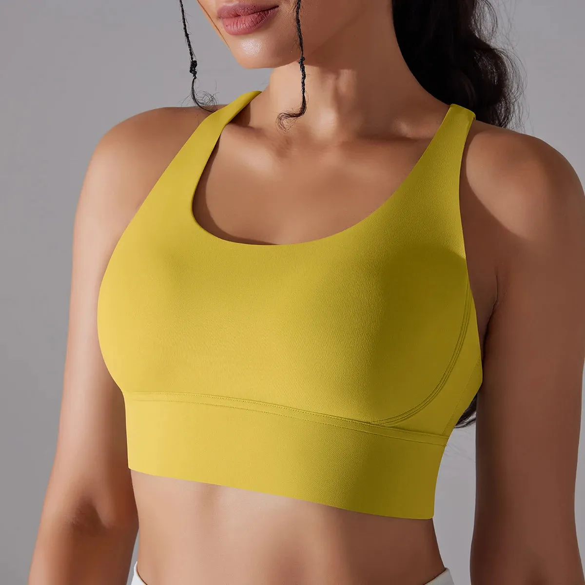 Women’s Yoga Bra Tank Top – Naked Feel Sport Bra Gym Vest Camisole for Fitness & Workout