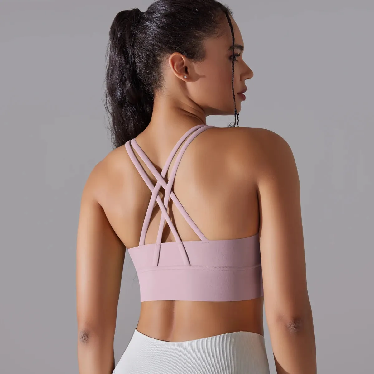 Women’s Yoga Bra Tank Top – Naked Feel Sport Bra Gym Vest Camisole for Fitness & Workout
