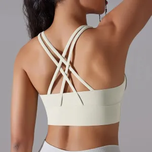 Women’s Yoga Bra Tank Top – Naked Feel Sport Bra Gym Vest Camisole for Fitness & Workout