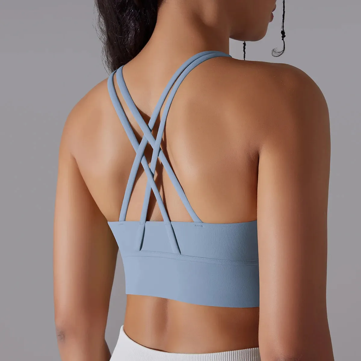 Women’s Yoga Bra Tank Top – Naked Feel Sport Bra Gym Vest Camisole for Fitness & Workout