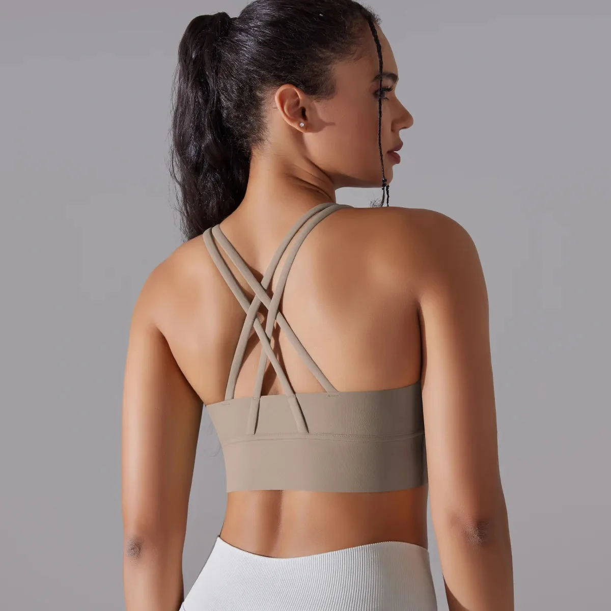 Women’s Yoga Bra Tank Top – Naked Feel Sport Bra Gym Vest Camisole for Fitness & Workout