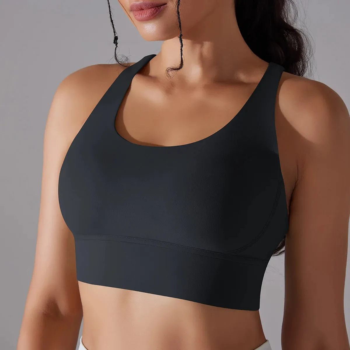 Women’s Yoga Bra Tank Top – Naked Feel Sport Bra Gym Vest Camisole for Fitness & Workout