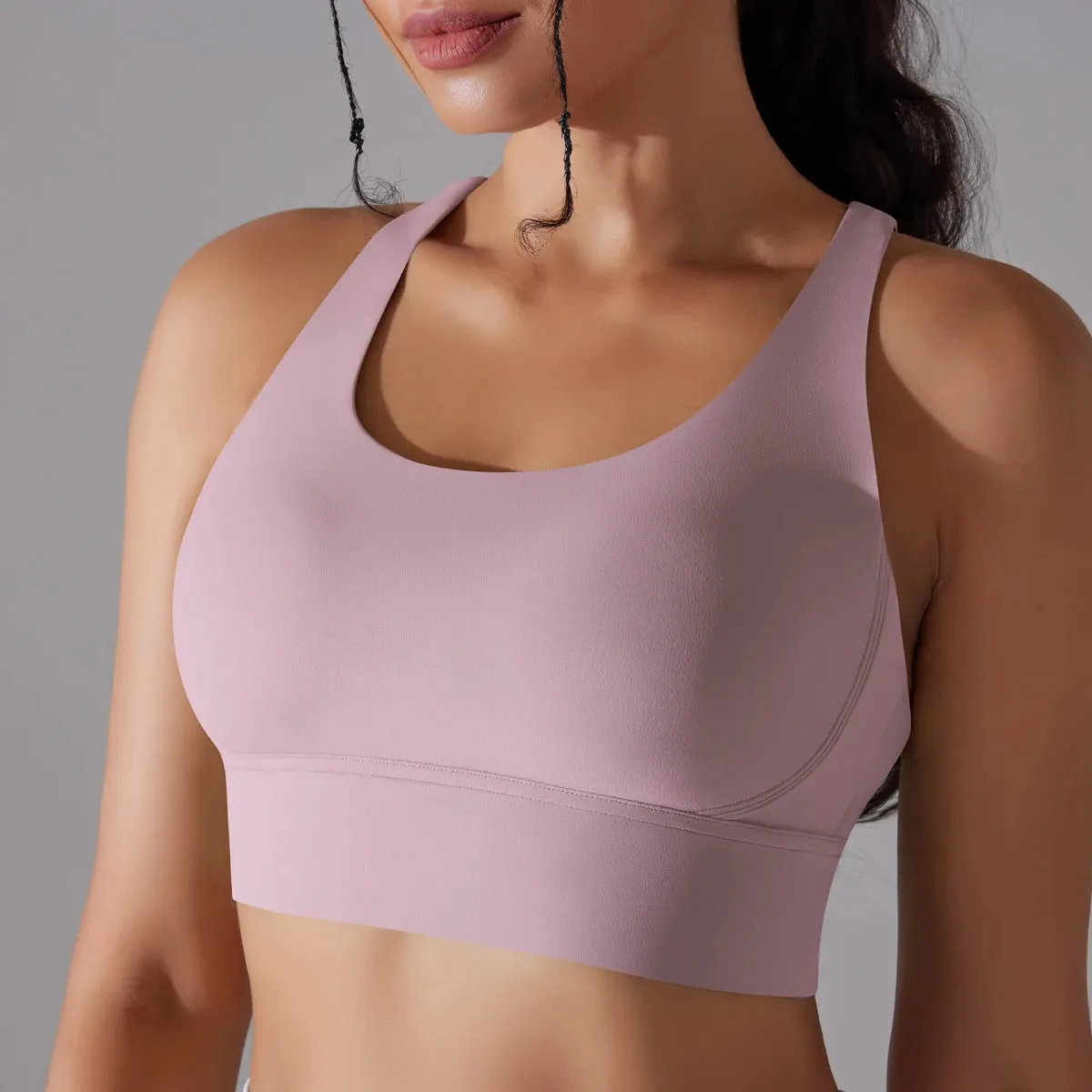 Women’s Yoga Bra Tank Top – Naked Feel Sport Bra Gym Vest Camisole for Fitness & Workout
