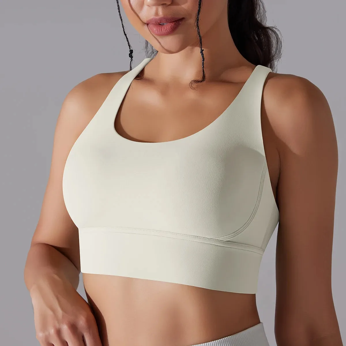 Women’s Yoga Bra Tank Top – Naked Feel Sport Bra Gym Vest Camisole for Fitness & Workout