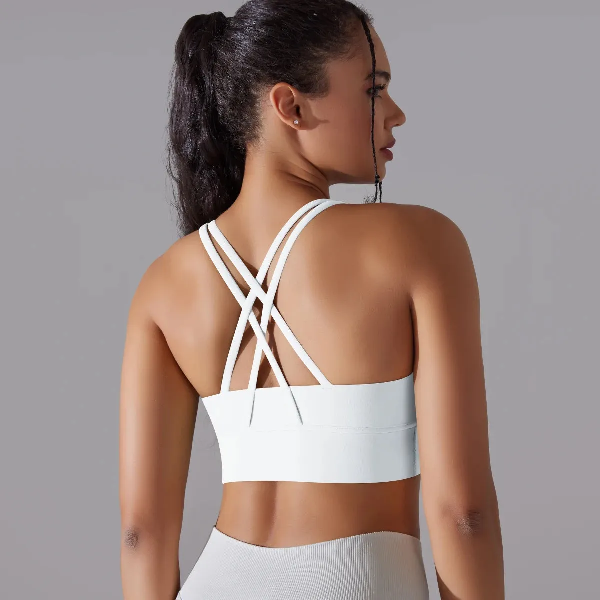 Women’s Yoga Bra Tank Top – Naked Feel Sport Bra Gym Vest Camisole for Fitness & Workout