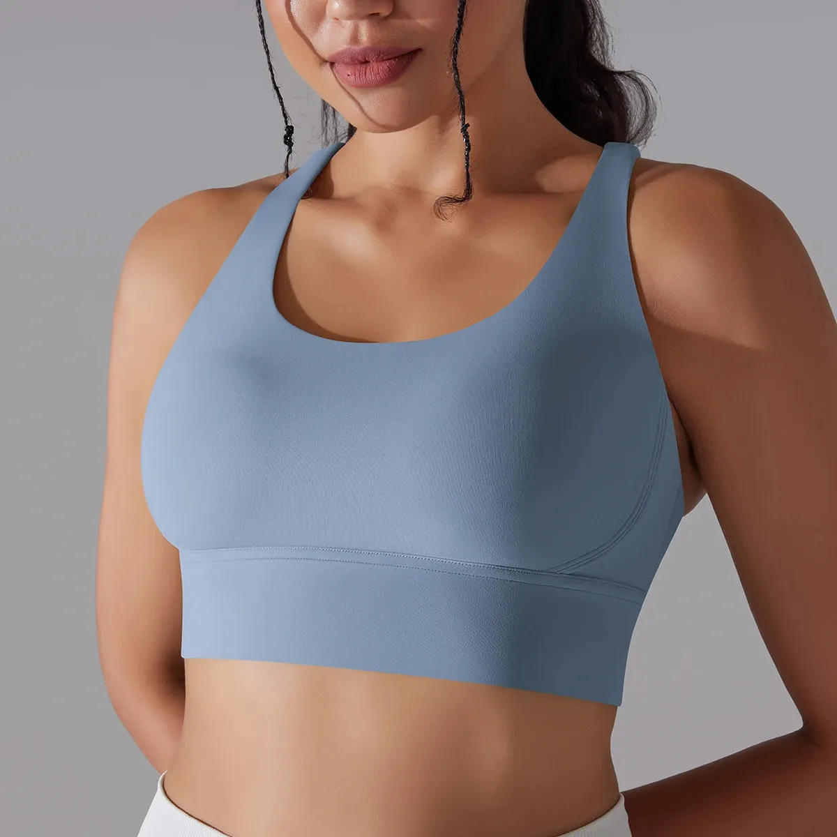 Women’s Yoga Bra Tank Top – Naked Feel Sport Bra Gym Vest Camisole for Fitness & Workout