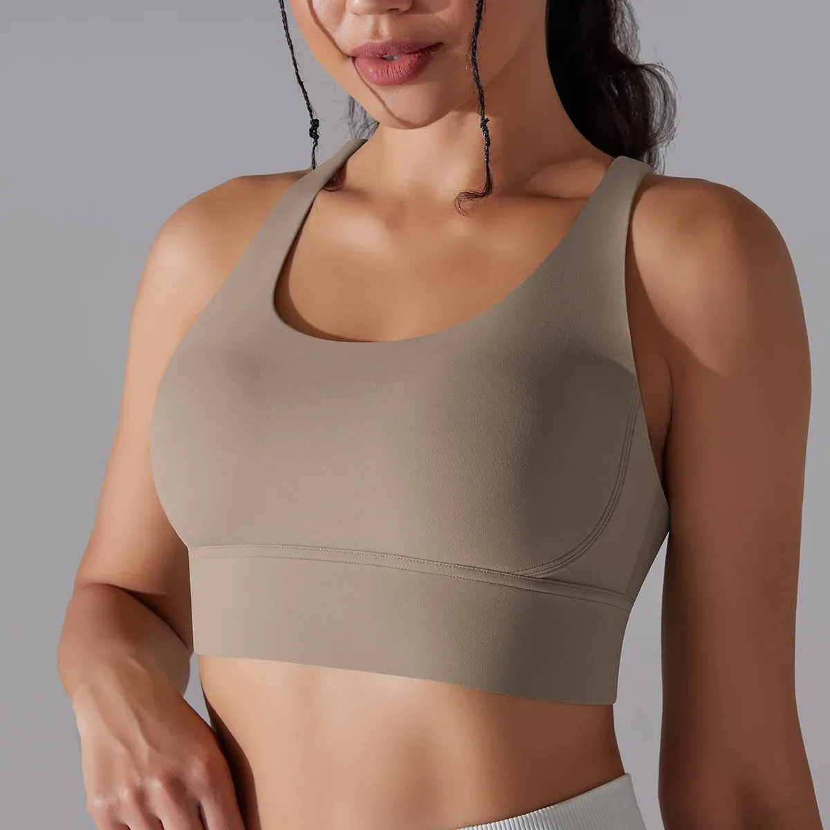 Women’s Yoga Bra Tank Top – Naked Feel Sport Bra Gym Vest Camisole for Fitness & Workout