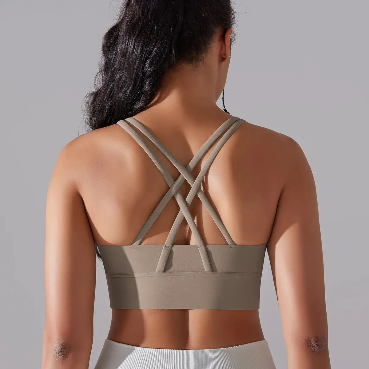 Women’s Yoga Bra Tank Top – Naked Feel Sport Bra Gym Vest Camisole for Fitness & Workout