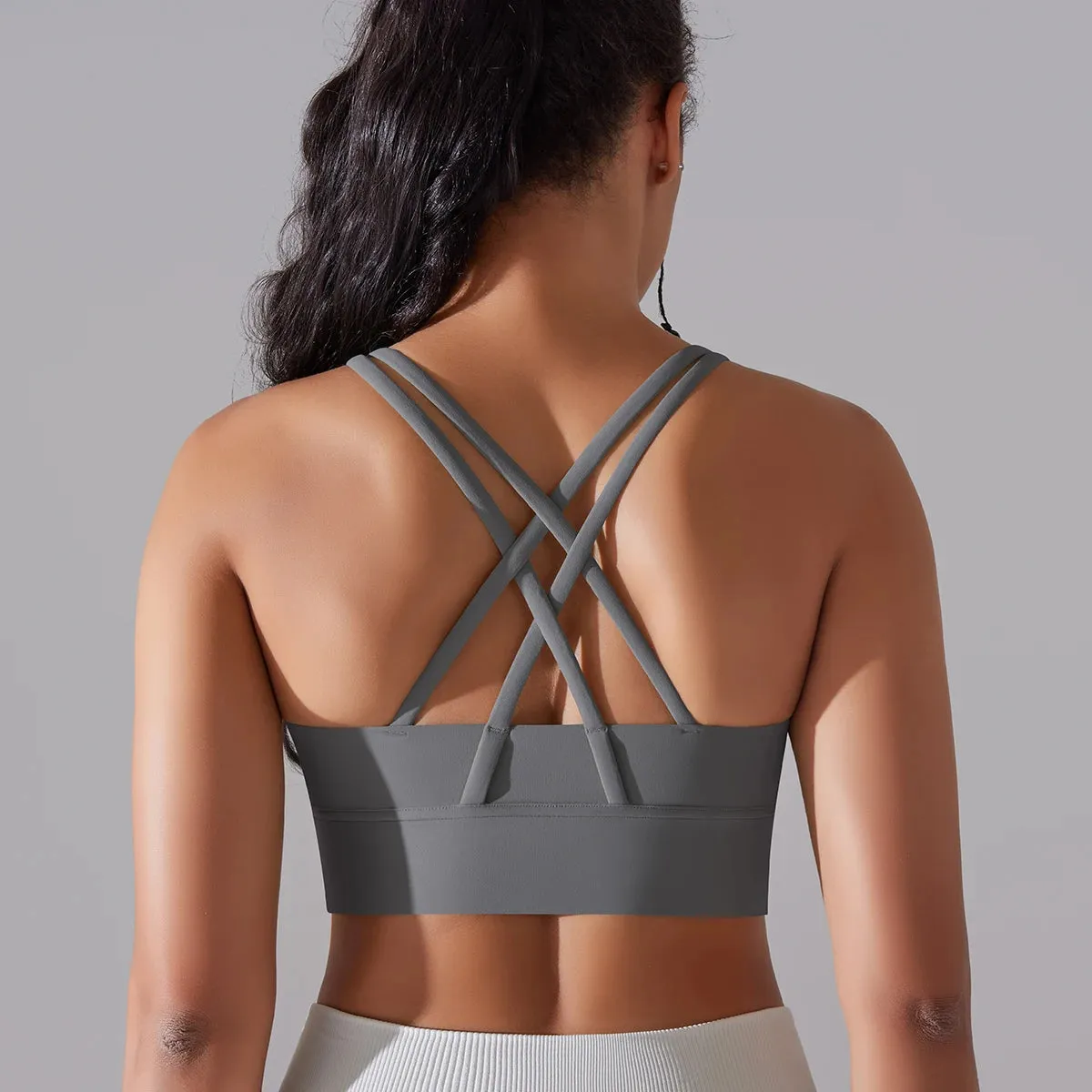 Women’s Yoga Bra Tank Top – Naked Feel Sport Bra Gym Vest Camisole for Fitness & Workout