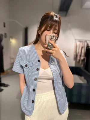 Wonderment Linen Stripe Jacket