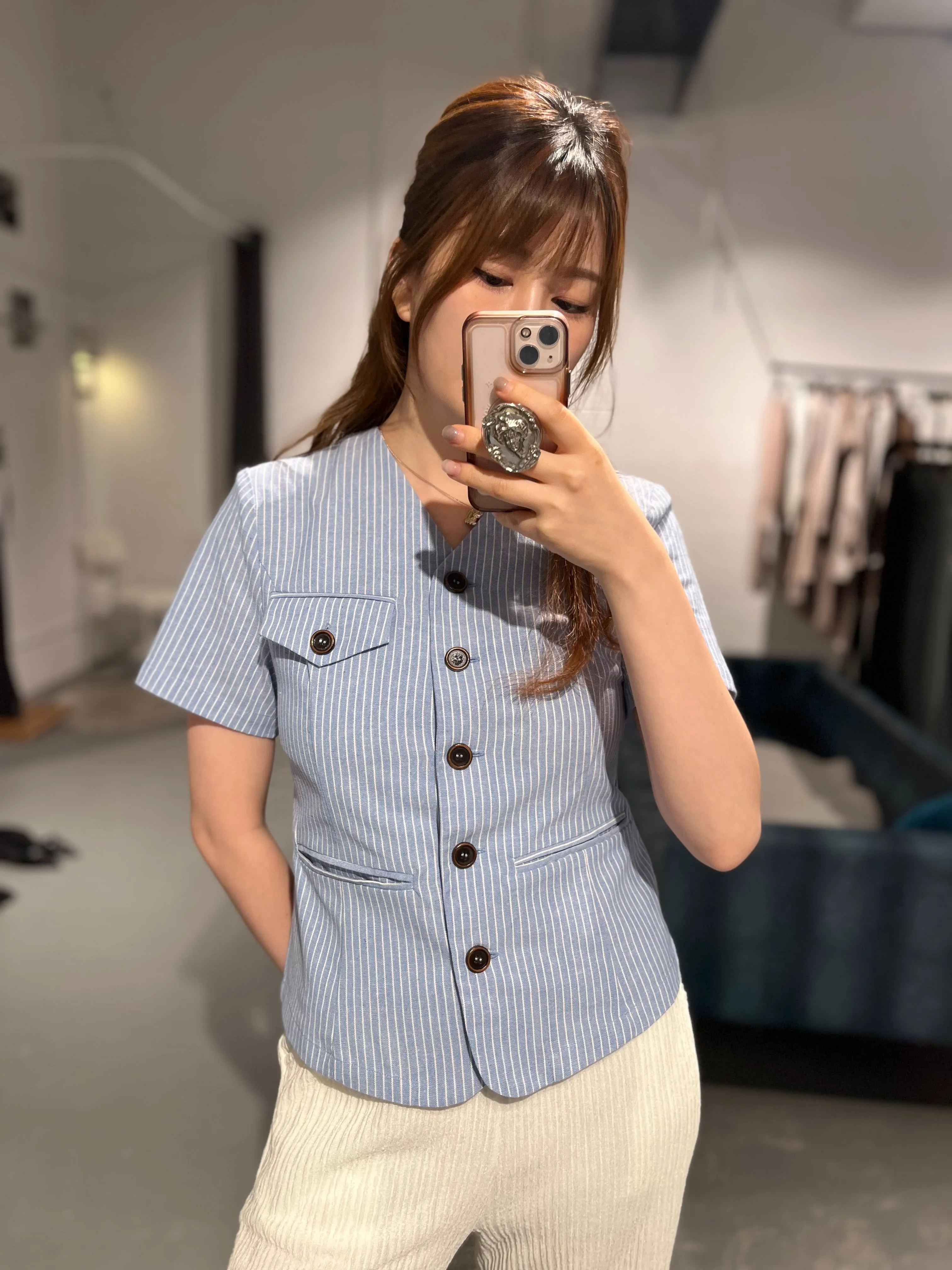 Wonderment Linen Stripe Jacket